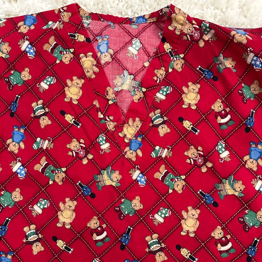 Lot Of 4 Christmas Scrubs Plus Size 2XL Rudolph Santa Snowman Happy Holidays - Picture 3 of 10